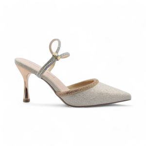 Khám phá Giày Cao Gót Nữ TGG 261-6 Màu Be Phủ Nhũ Size 35