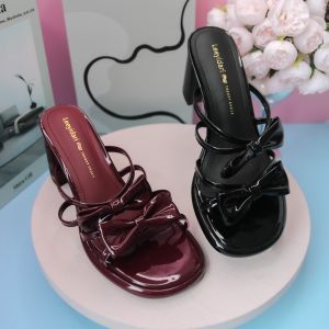 Khám phá Dép Cao Gót Nữ TGG 2025-13 Màu Đỏ Da Bóng Size 37