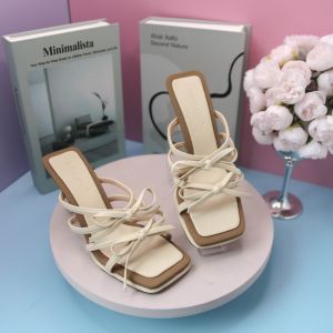 Khám phá Dép Cao Gót Nữ TGG QL211-1 Màu Trắng Quai Đính Nơ Size 35